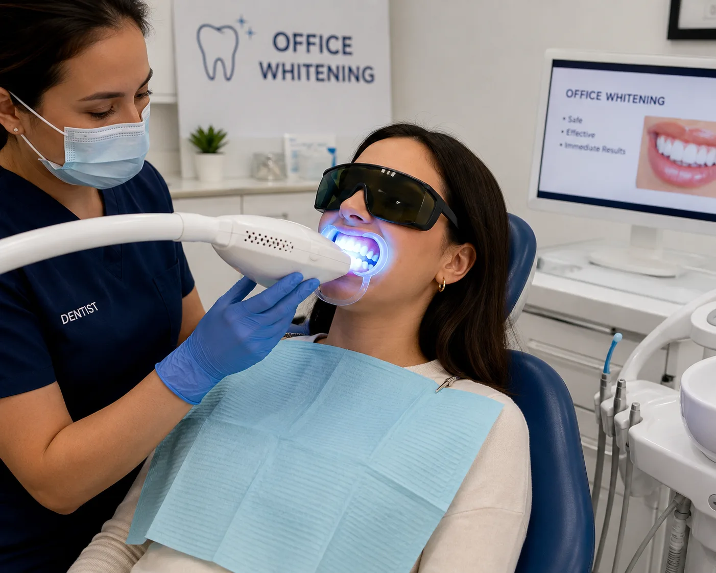 In-office dental whitening treatment